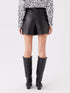 LC Waikiki Women's Tight Fit Leather Look Straight Shorts Skirt